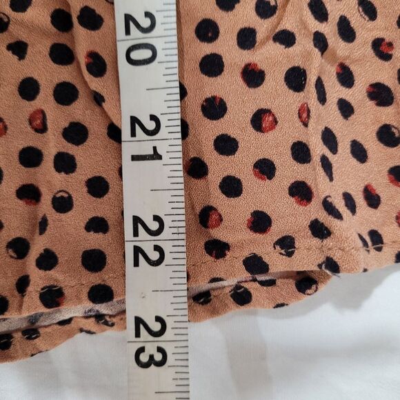 Urban Romantics size L brown polka dots long sleeve peplum top - Picture 6 of 6